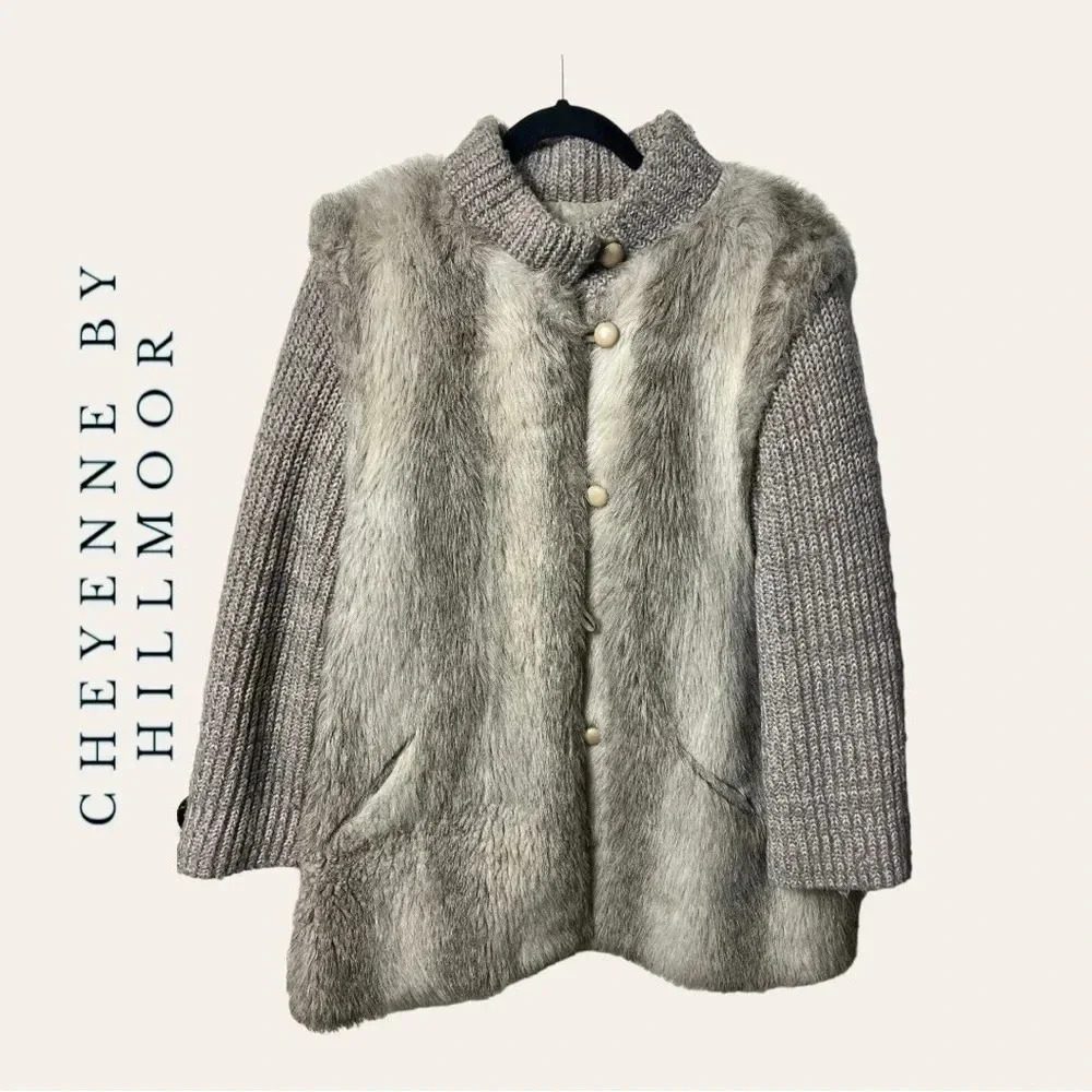 Rare FIND:VINTAGE 1980’S CHEYENNE WESTERN WEAR BY HILLMOOR FAUX‎ FUR COAT